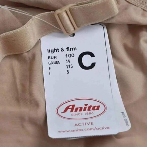 Anita Light & Firm NWT Sports Bra Firm Support Size Deep Sand 44C - Picture 12 of 13